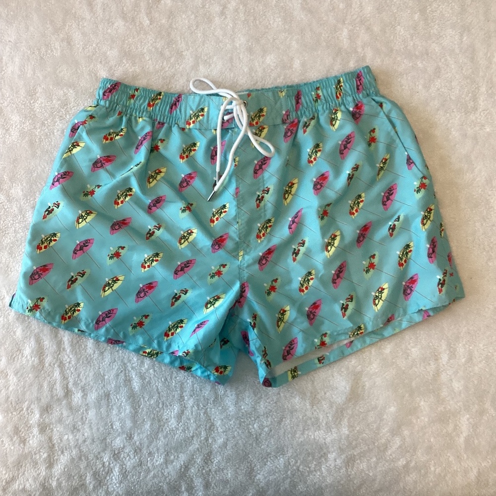 Beach umbrella themed Ibiza swim shorts – like new – swim by 2xist